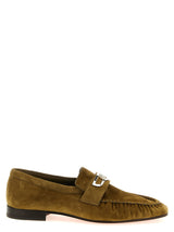 Mocassins à enfiler en cuir de veau marron Christian Louboutin