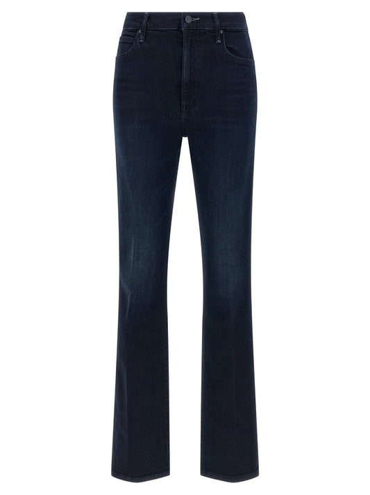 Jean évasé en coton bleu denim Mother Denim