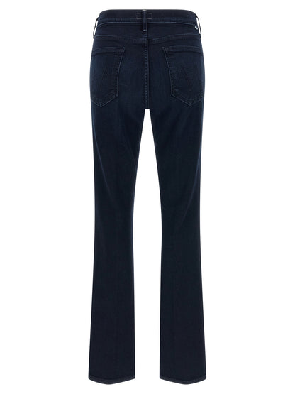 Mother Denim Blue Cotton Flared Jeans