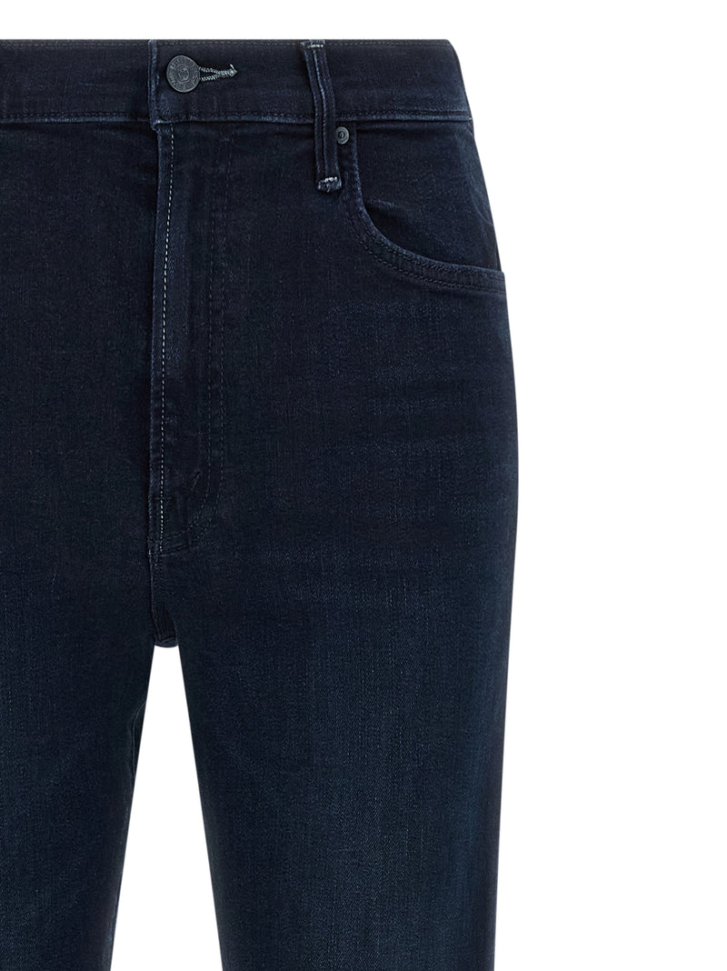 Jean évasé en coton bleu denim Mother Denim