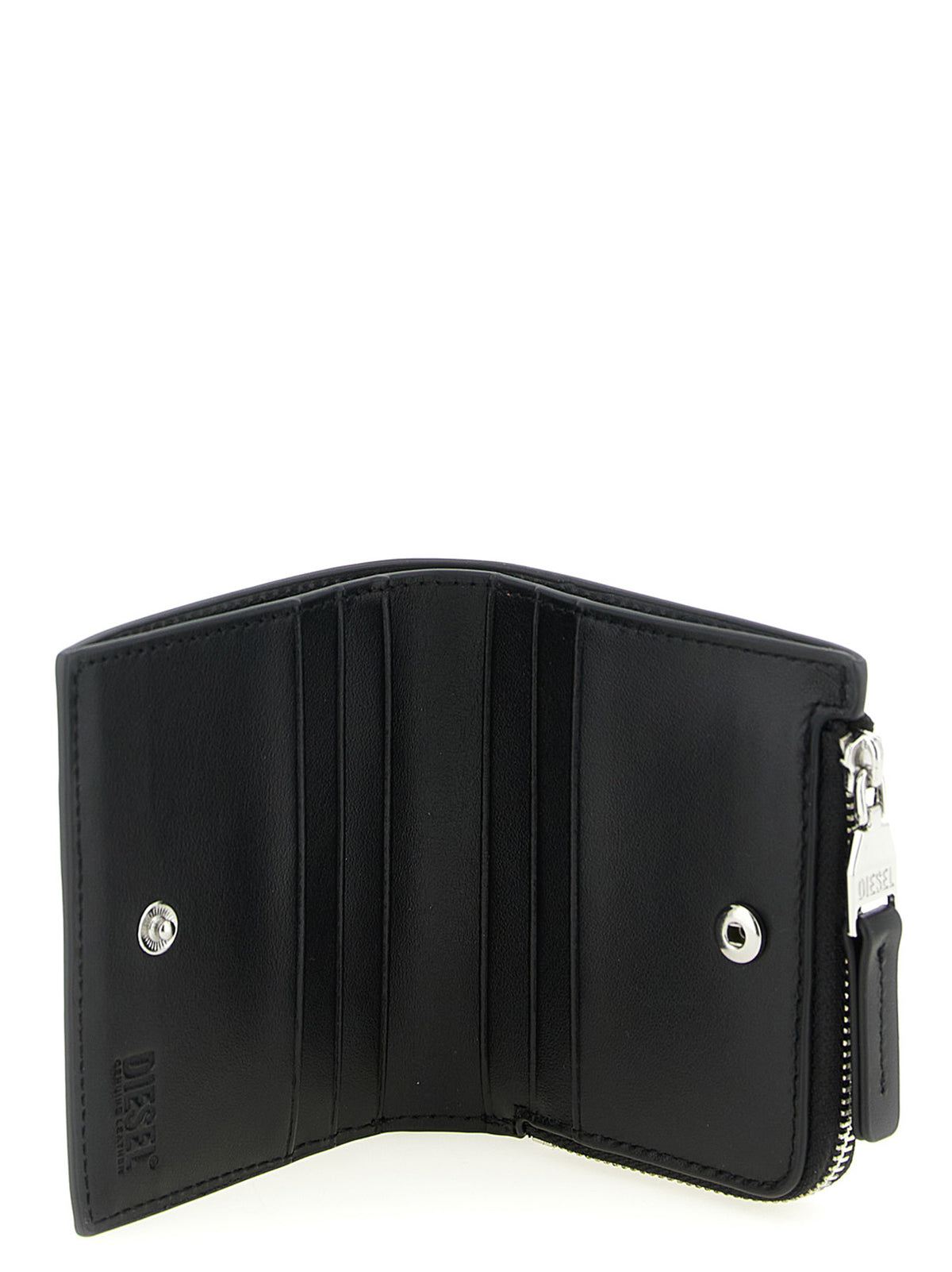 Porte-cartes Diesel en cuir noir