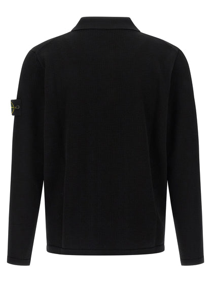 Stone Island Black Cotton Polo Shirt