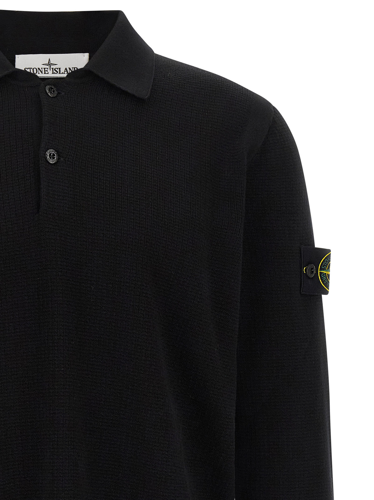 Stone Island Black Cotton Polo Shirt - Iconic Style & Comfort