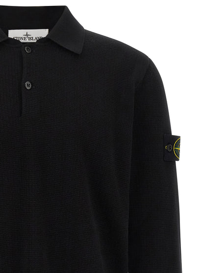 Stone Island Black Cotton Polo Shirt