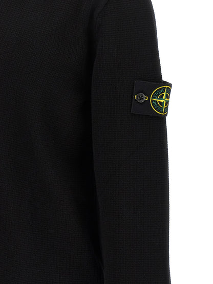 Stone Island Black Cotton Polo Shirt