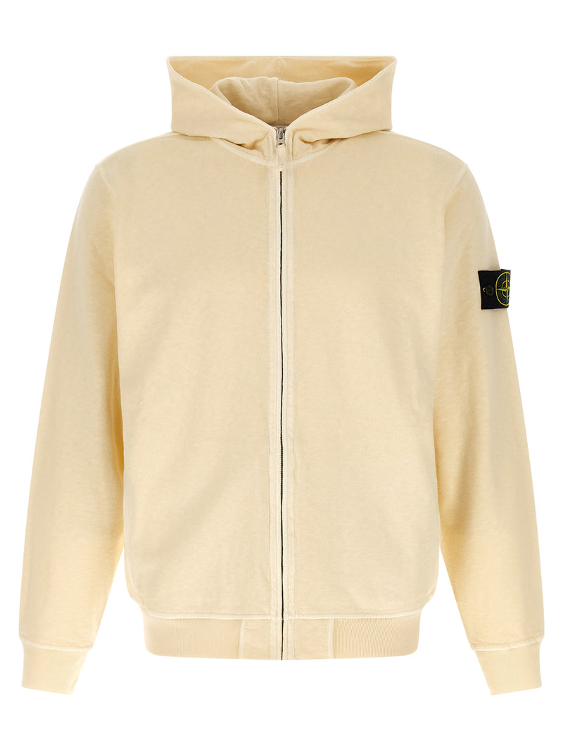 Sweat-shirt en coton beige Stone Island