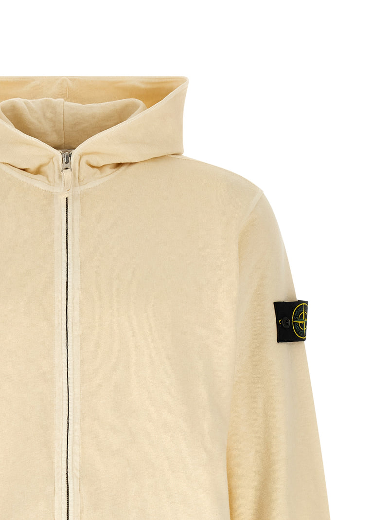 Sweat-shirt en coton beige Stone Island