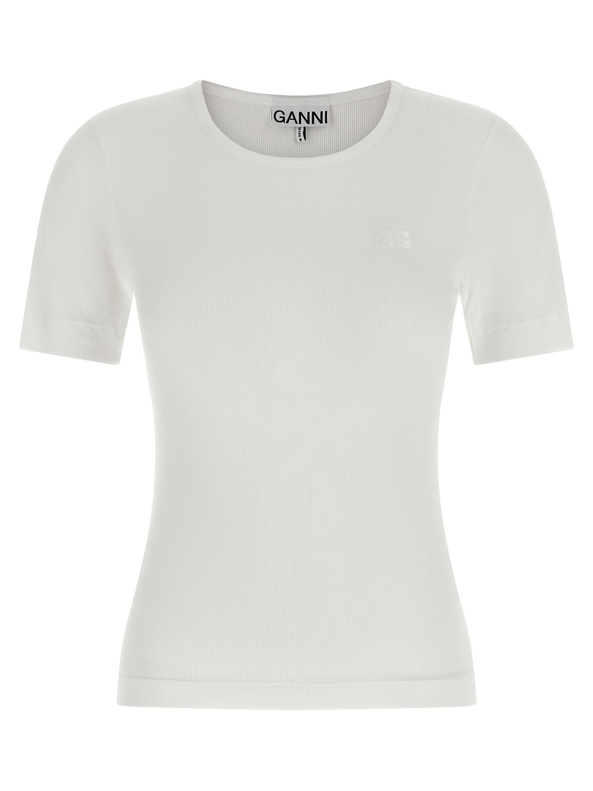Ganni White Organic Cotton T-Shirt