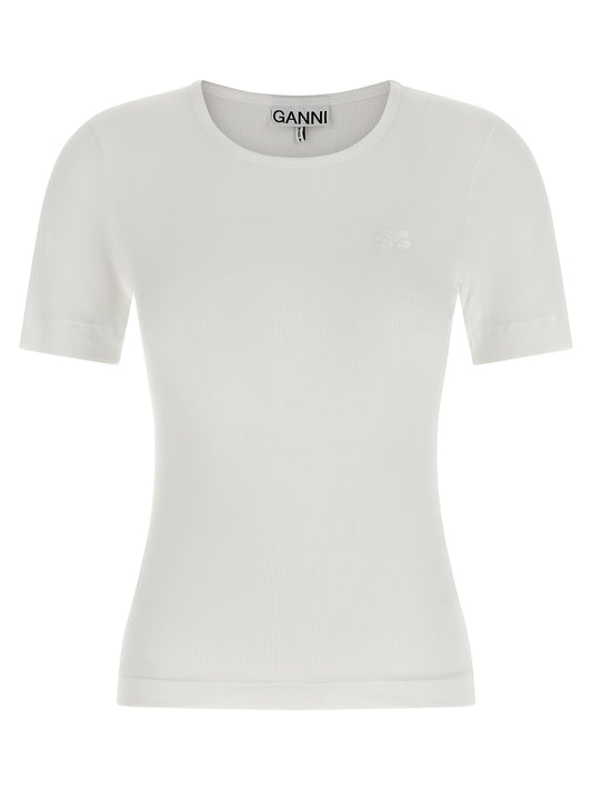 T-shirt Ganni en coton biologique blanc