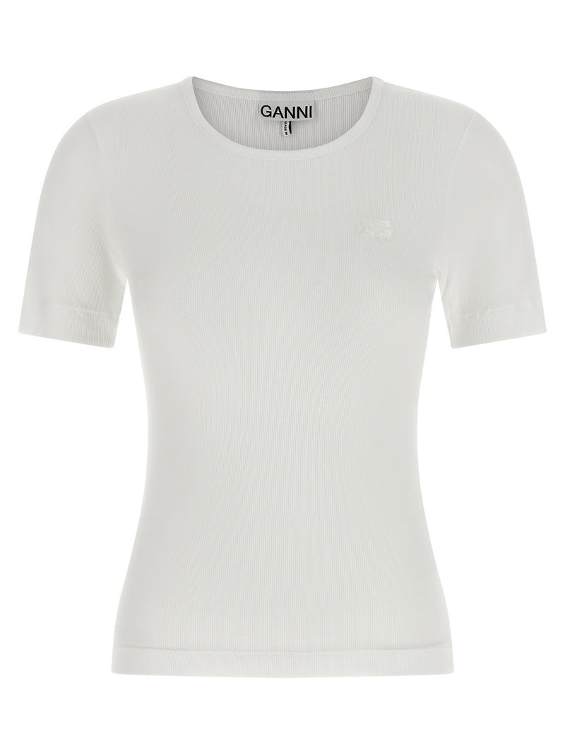 T-shirt Ganni en coton biologique blanc
