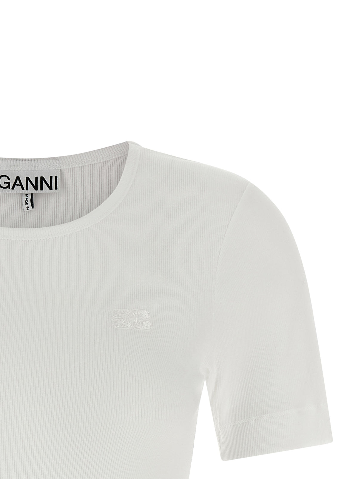 Ganni White Organic Cotton T-Shirt