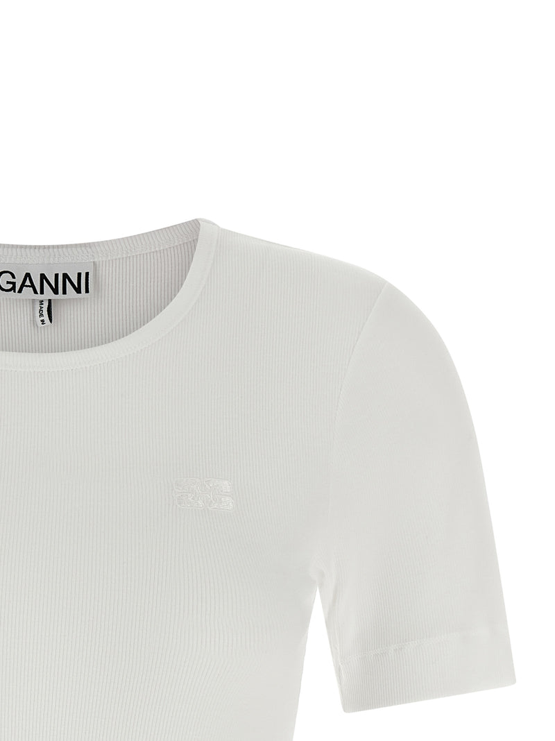 T-shirt Ganni en coton biologique blanc