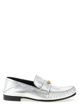 Versace Silver Lamb Leather Slip-On Loafers