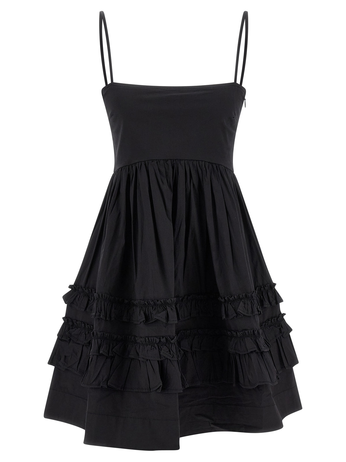 Robe Courte Ganni en Coton Noir