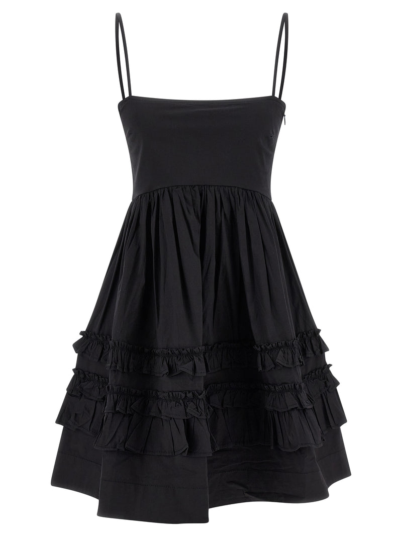 Ganni Black Cotton Short Dress