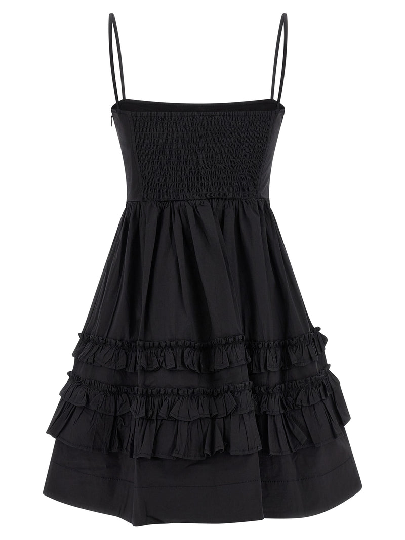 Ganni Black Cotton Short Dress
