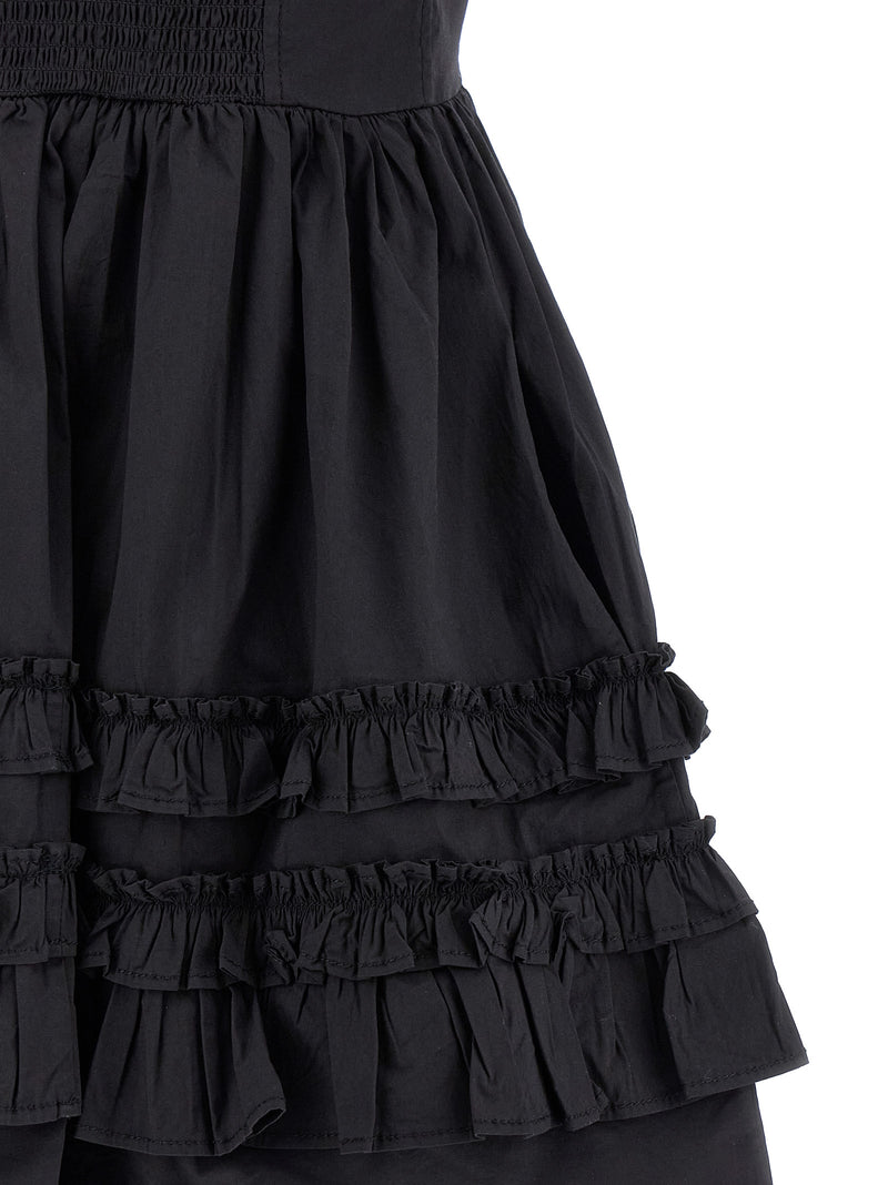 Ganni Black Cotton Short Dress