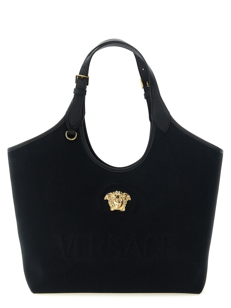 Versace Black Medium ‘La Medusa’ Cotton Tote Bag