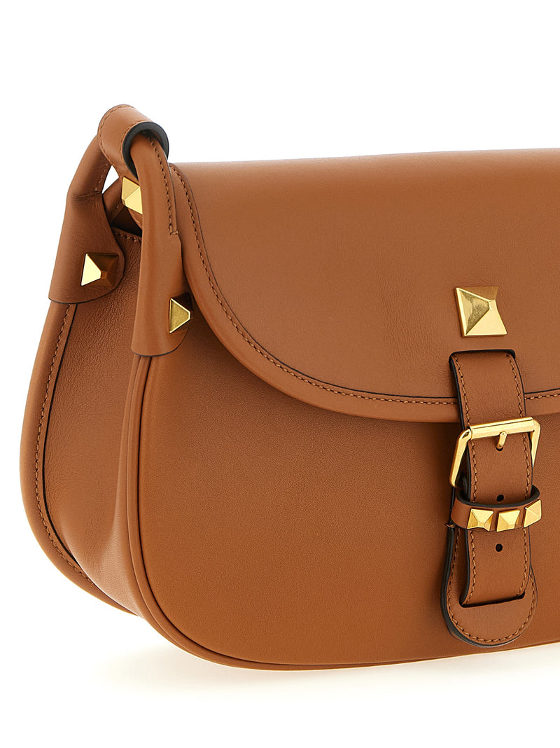 Sac à bandoulière Valentino Garavani en cuir de veau marron