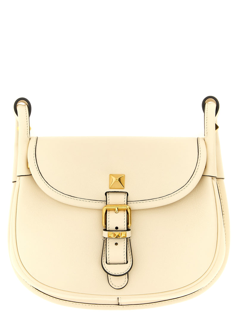 Sac bandoulière Valentino Garavani en cuir de veau blanc