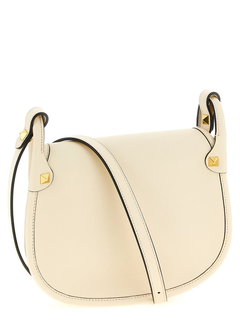 Sac bandoulière Valentino Garavani en cuir de veau blanc