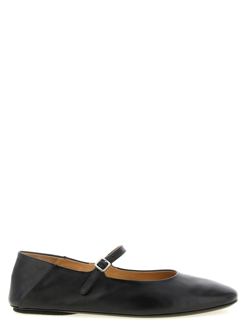 Marsell Black Calfskin ‘Strascico’ Ballet Flats for Women