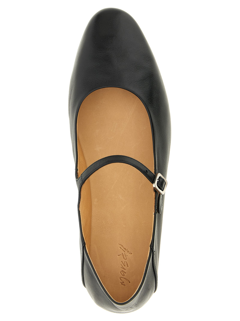 Marsell Black Calfskin ‘Strascico’ Ballet Flats for Women