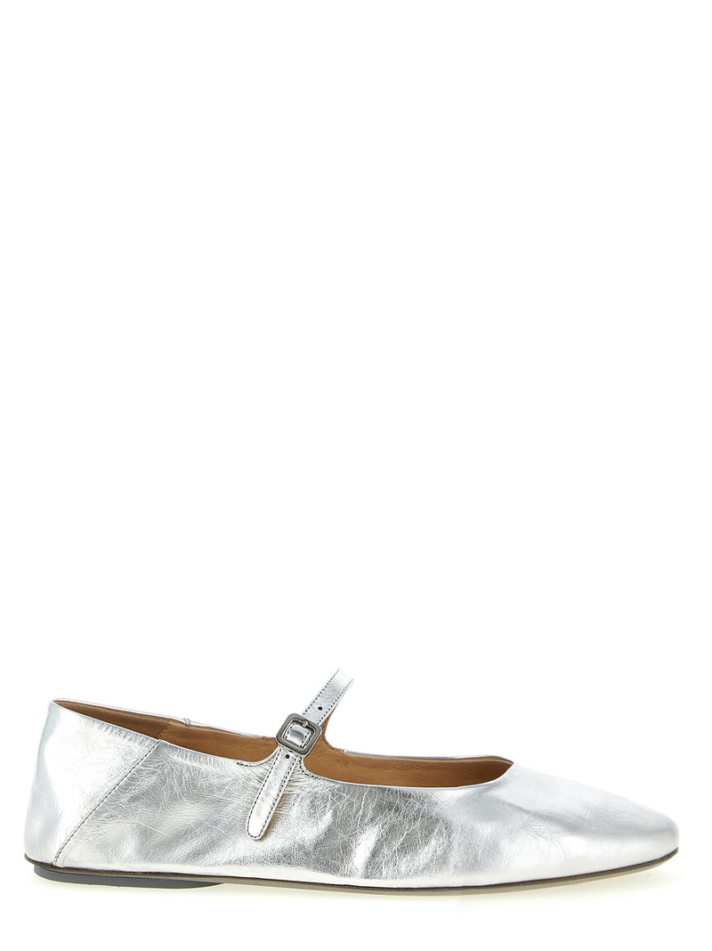 Ballerines Marsell en cuir de veau argenté