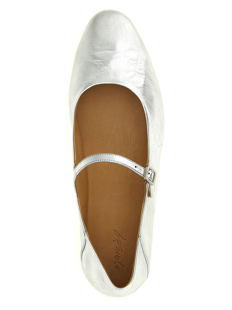 Ballerines Marsell en cuir de veau argenté