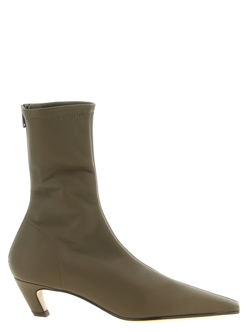 Khaite Arizona Bicolor Lambskin Ankle Boots