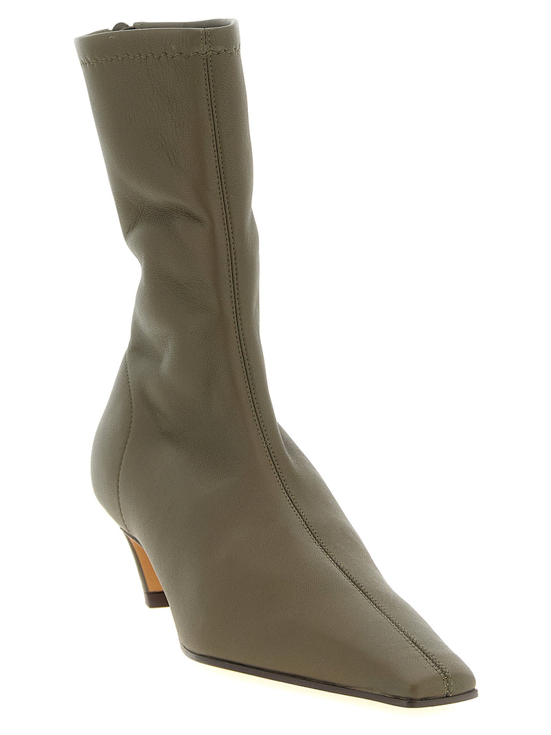 Khaite Arizona Bicolor Lambskin Ankle Boots