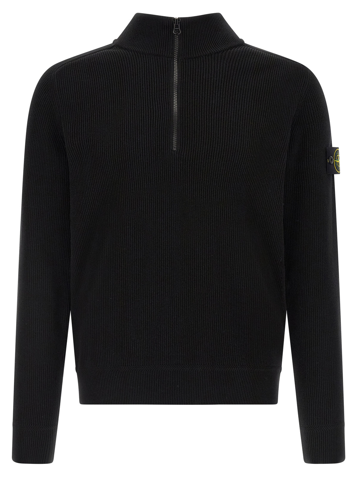 Stone Island Black Cotton Cardigan - Sustainable Style