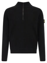 Stone Island Black Cotton Cardigan - Sustainable Style