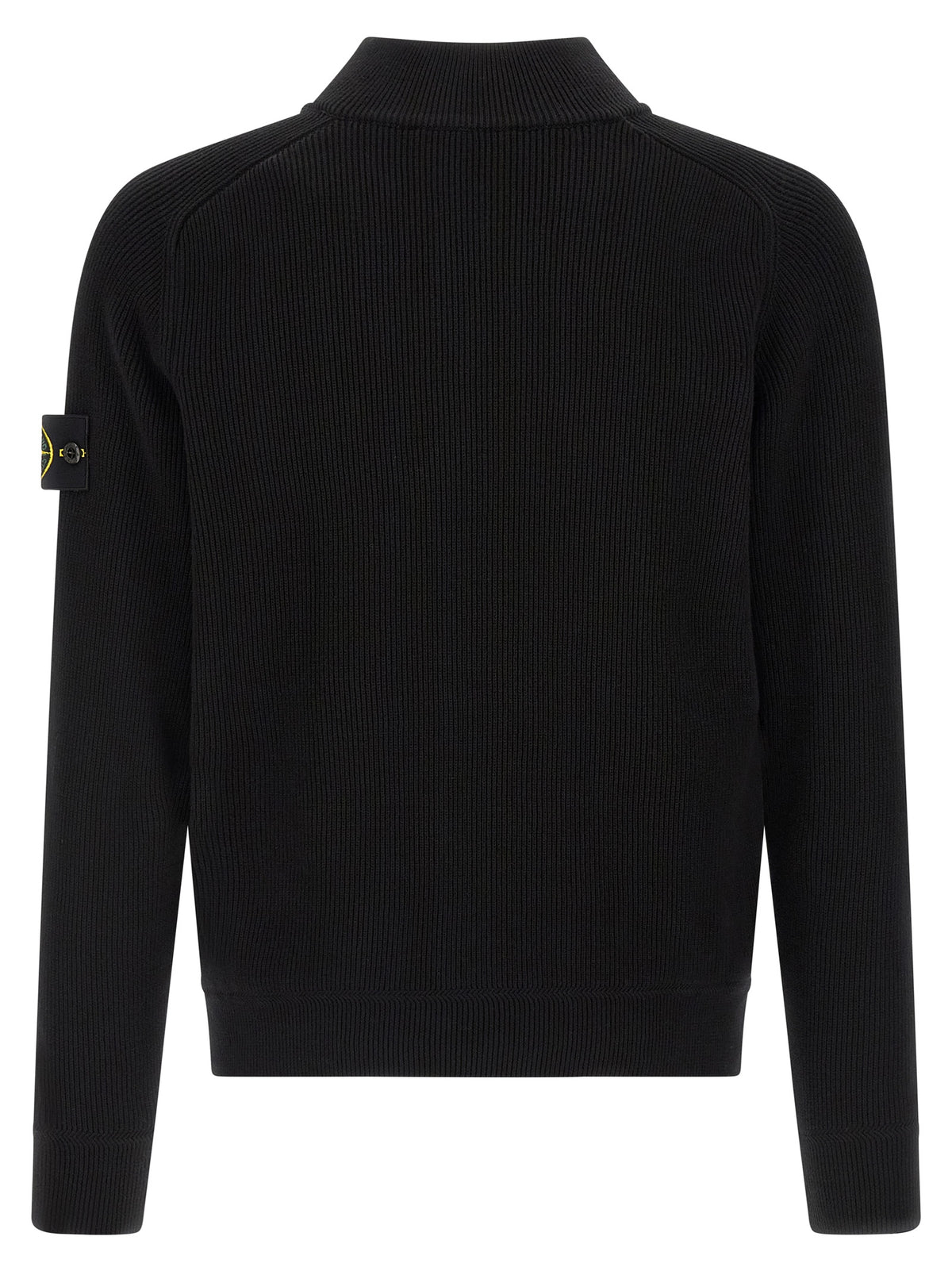 Stone Island Black Cotton Cardigan - Sustainable Style