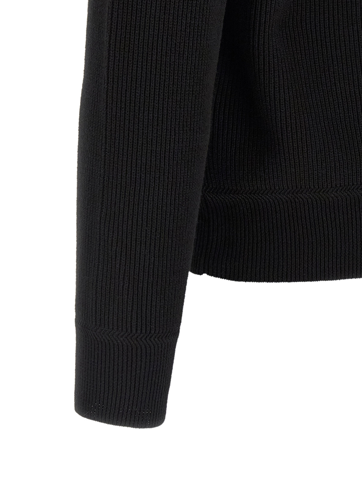 Stone Island Black Cotton Cardigan - Sustainable Style
