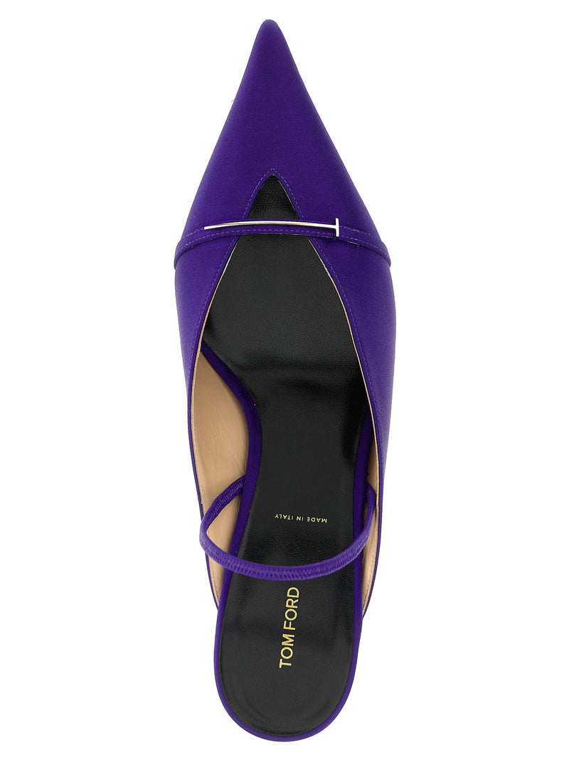 Tom Ford Julianne Purple Viscose Mid Heel Pumps