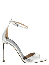 Tom Ford Tejus Silver Leather Stiletto Heel Sandals