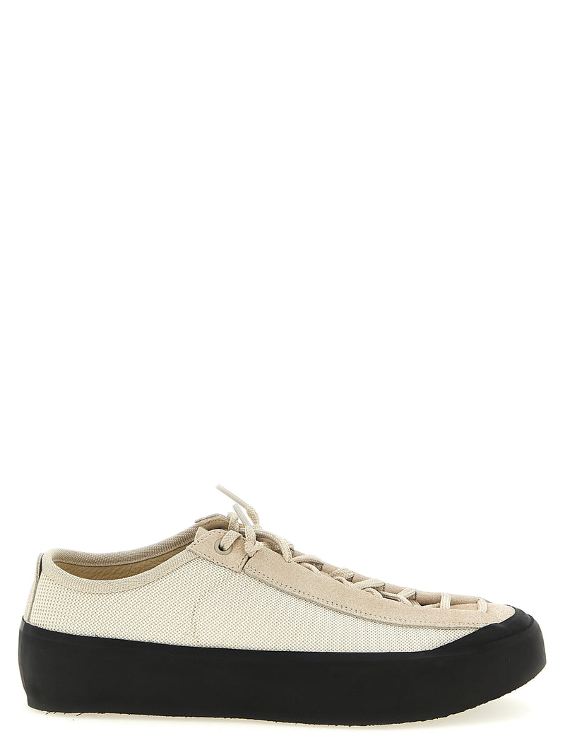 Baskets basses Stone Island en cuir de veau beige