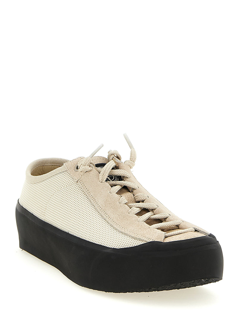 Baskets basses Stone Island en cuir de veau beige