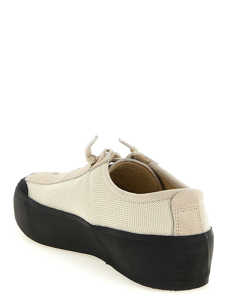 Baskets basses Stone Island en cuir de veau beige