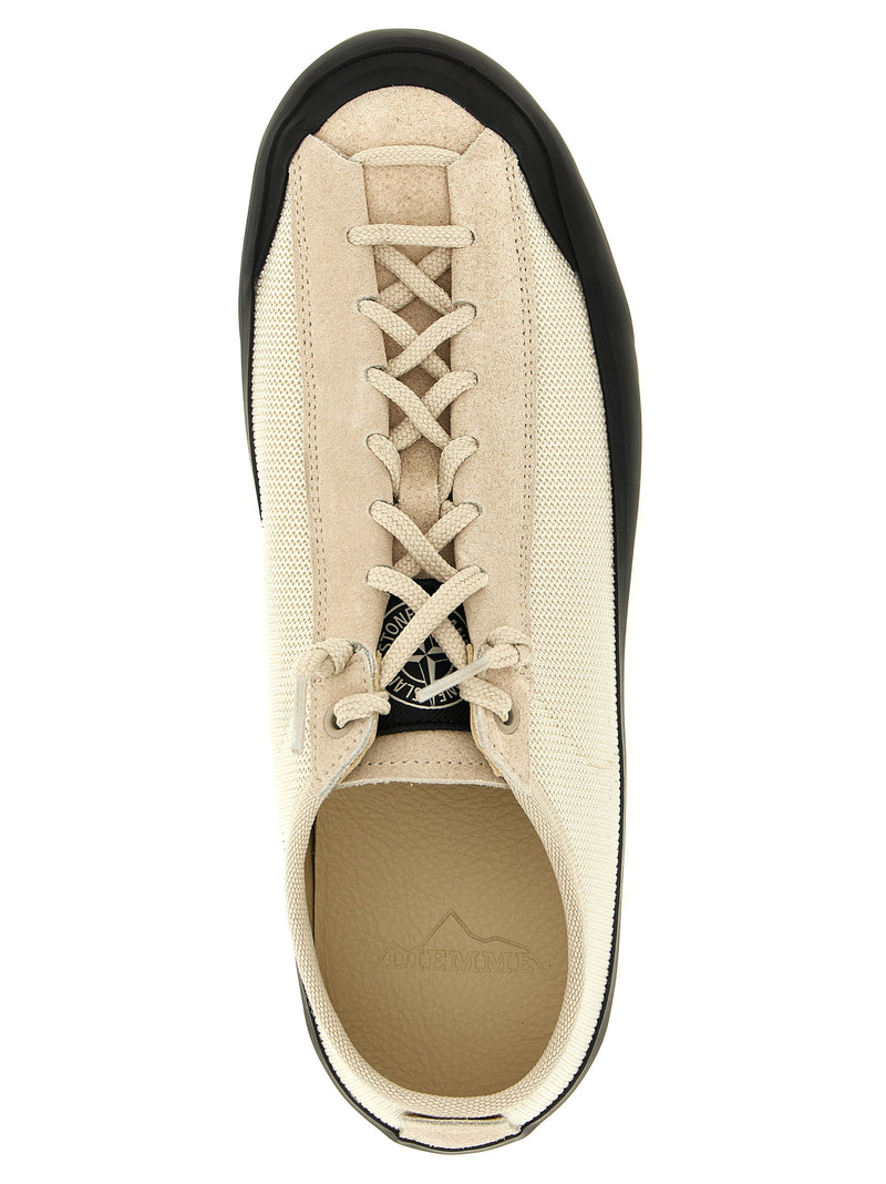 Baskets basses Stone Island en cuir de veau beige