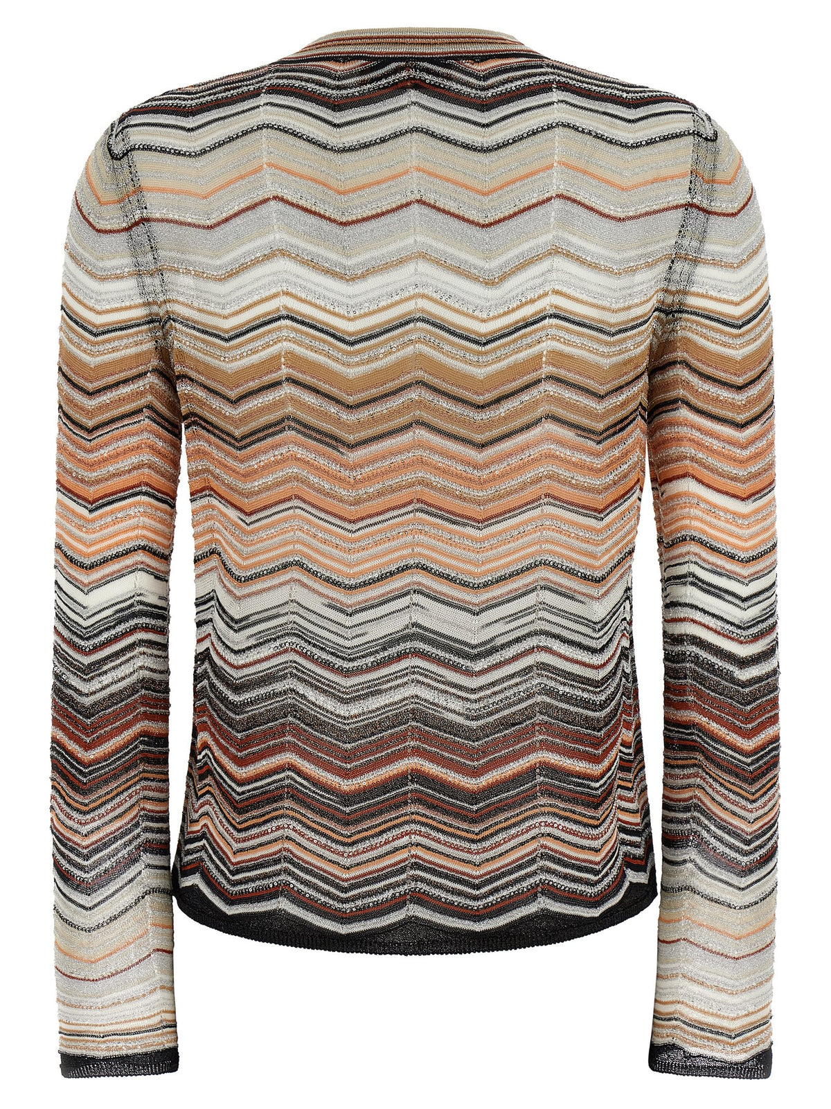 Missoni Brown Chevron Lamé Viscose Cardigan
