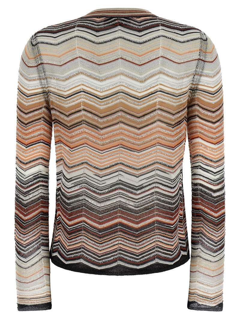 Missoni Brown Viscose Chevron Lamé Cardigan