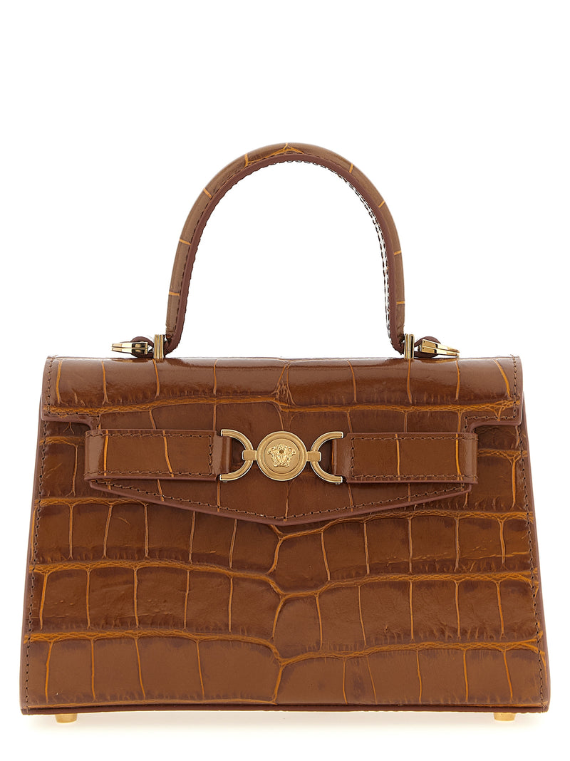 Versace Brown Calfskin Handbag - Luxury Italian Design
