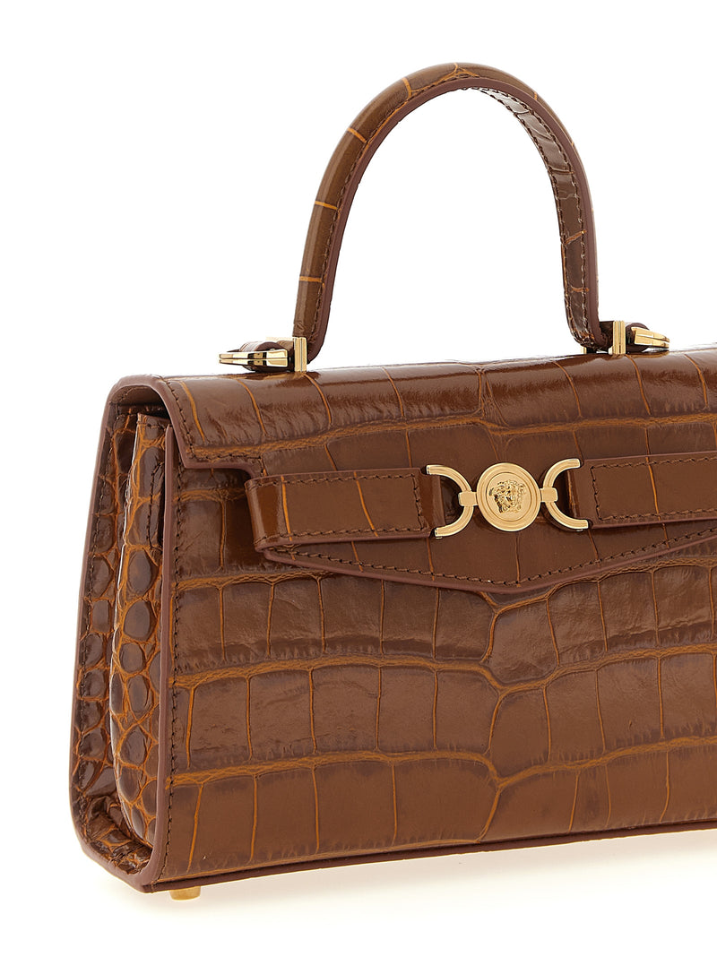 Versace Brown Calfskin Handbag - Luxury Italian Design