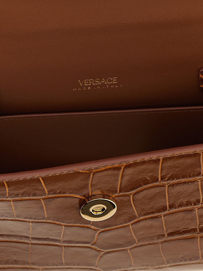 Versace Brown Calfskin Handbag - Luxury Italian Design