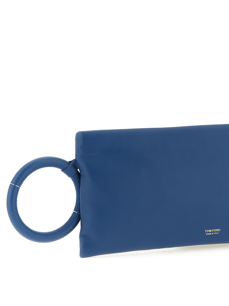 Tom Ford Blue Lambskin Clutch Bag - Luxury Women's Accessory