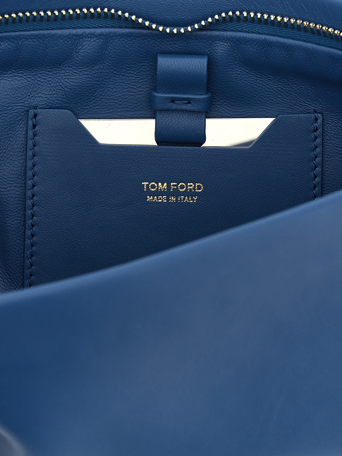 Tom Ford Blue Lambskin Clutch Bag - Luxury Women's Accessory