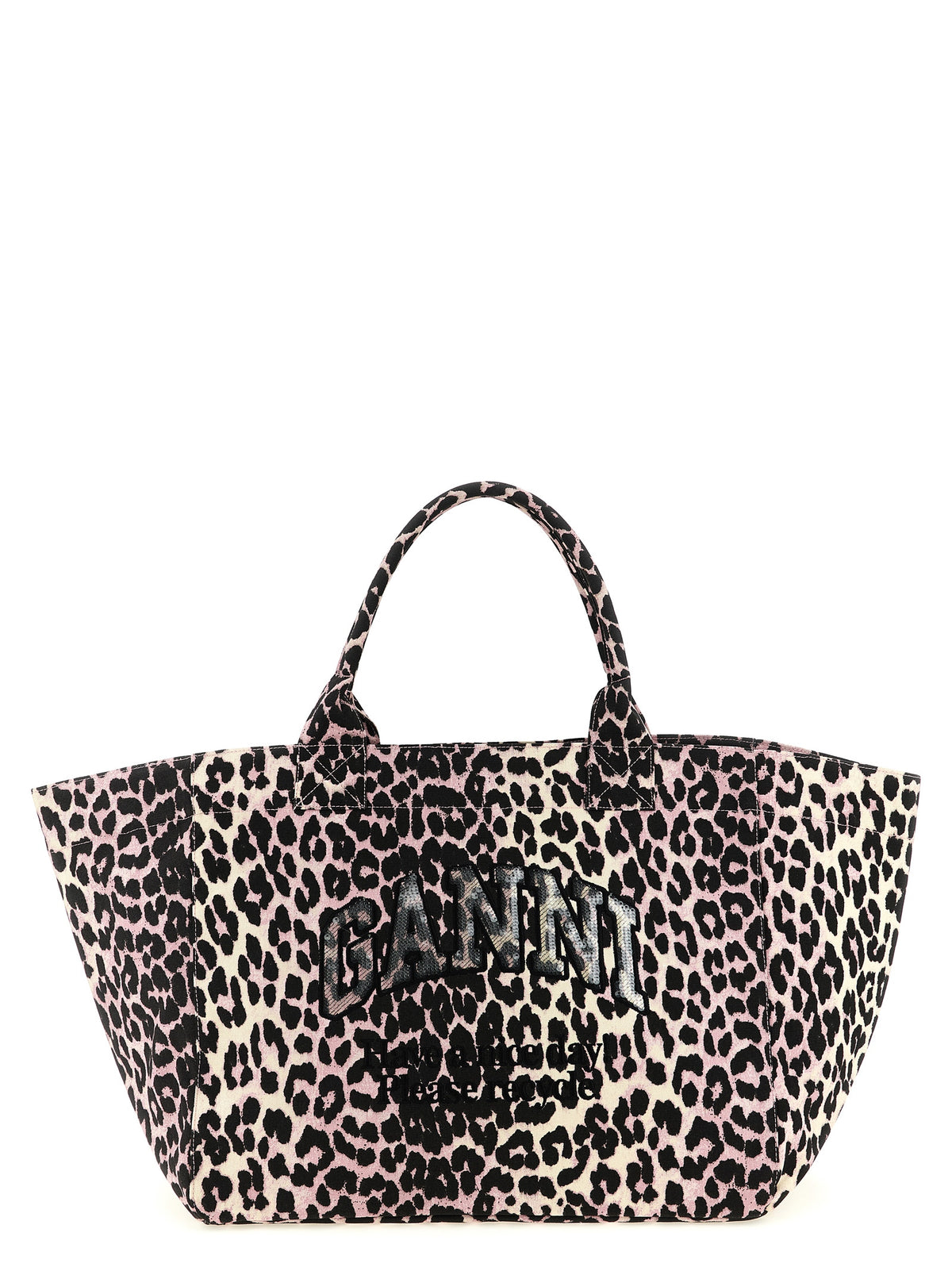 Sac cabas Ganni en coton recyclé multicolore