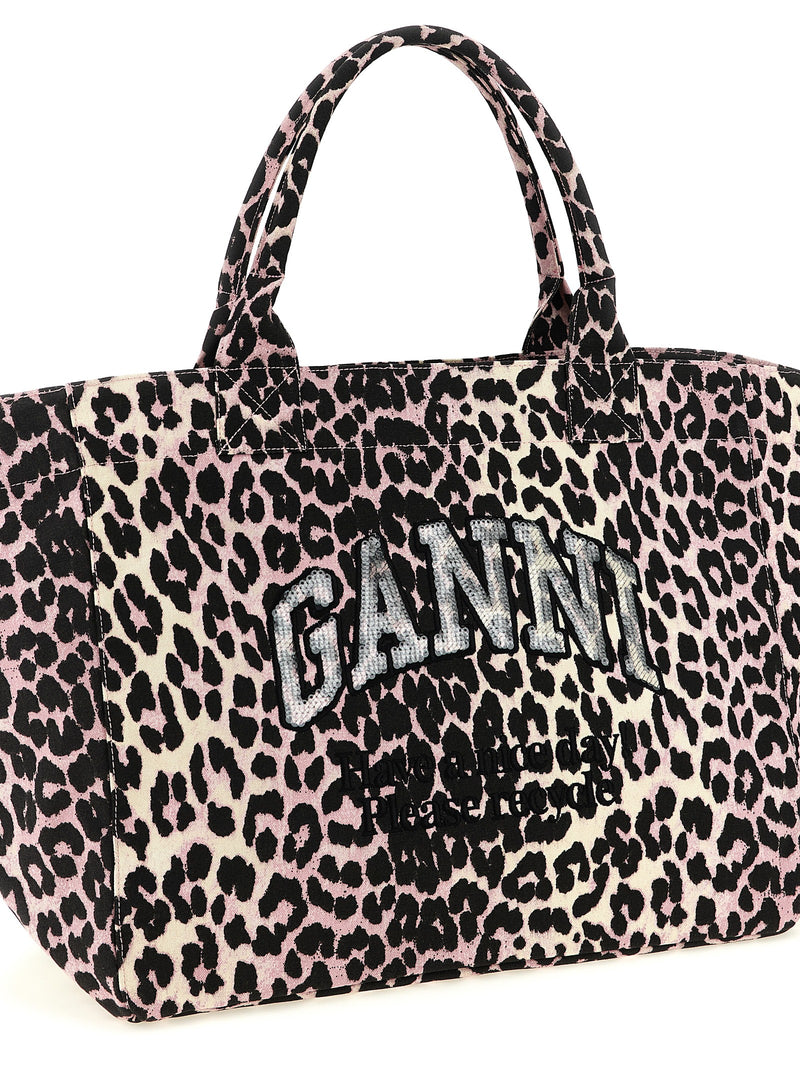 Sac cabas Ganni en coton recyclé multicolore